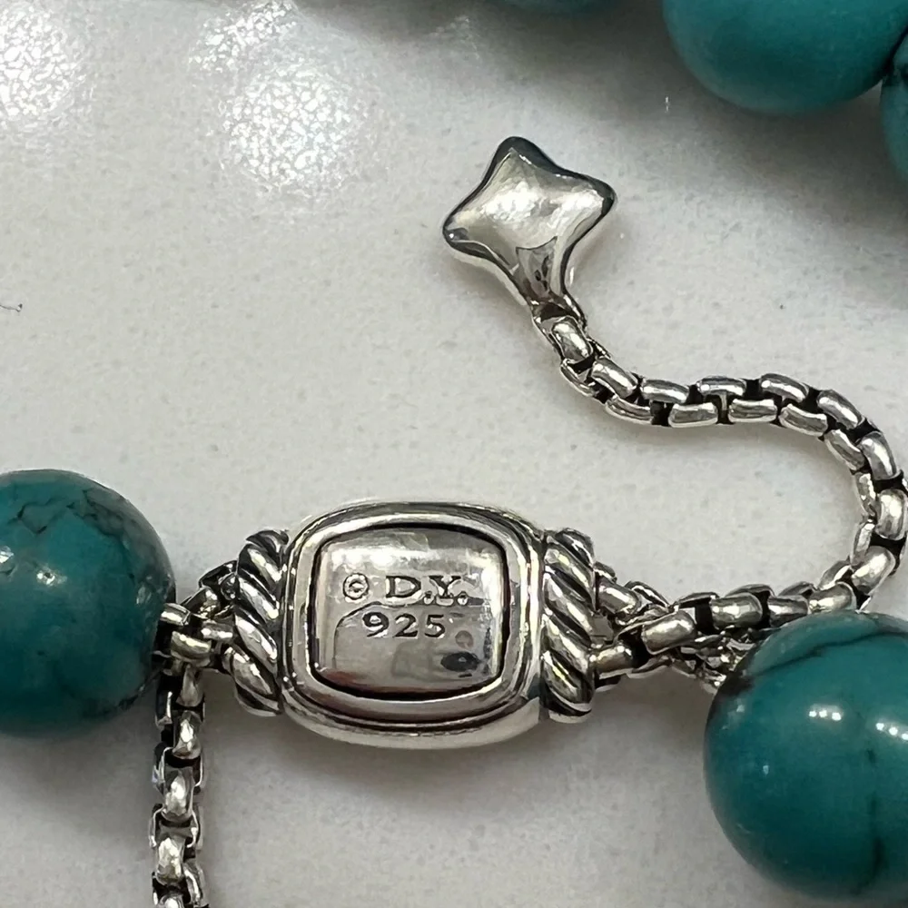 David Yurman 8mm Spiritual Beads Turquoise Bracelet - Picture 4 of 7